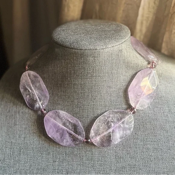 Large Natural Light Amethyst Necklace - Picture 1 of 5